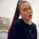 A pretty Italian girl records herself taking a piss and a hard, stubborn shit while sitting on a toilet in a public restroom and vaping. Some visible poop action with farting and plops heard. Presented in 720P HD. 125MB, MP4 file. Over 8 minutes.